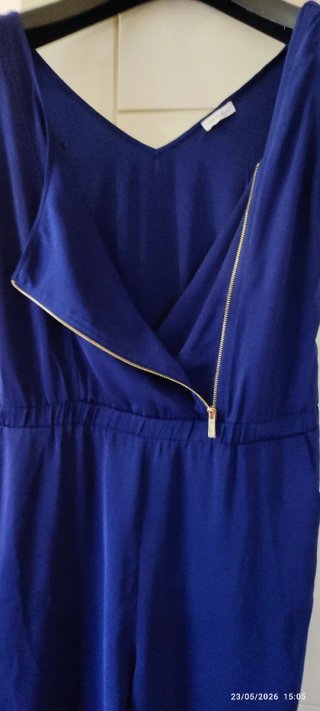 Tuta intera donna blu con zip