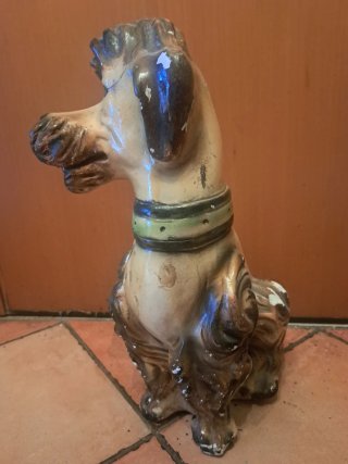 Statua antica cane in gesso