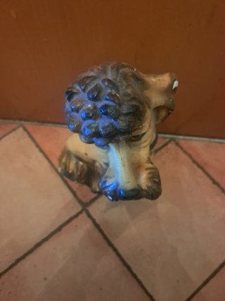 Statua antica cane in gesso