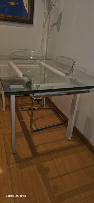 Mesa comedor extensible cristal moderna