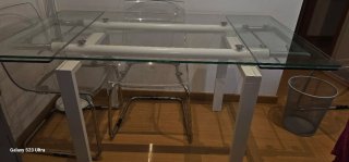 Mesa comedor extensible cristal moderna