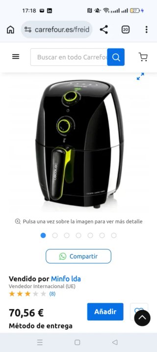 Cecotec Freidora de Aire PerfectCook