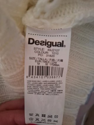 Jersey Desigual Talla M Flor y Letras