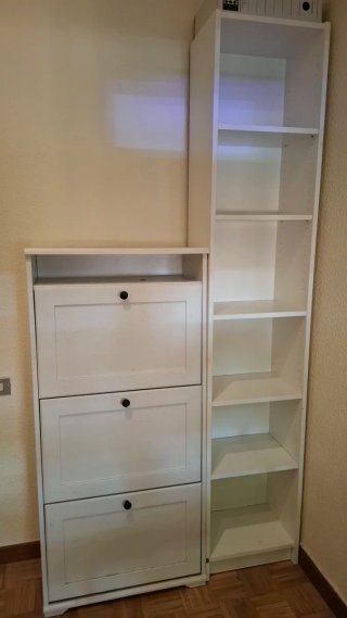 Zapatero blanco de madera