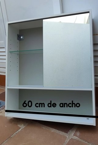 Armario baño blanco espejo +Portarrollos +Toallero