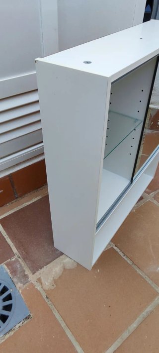 Armario baño blanco espejo +Portarrollos +Toallero