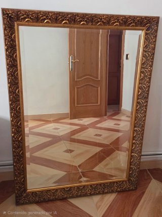 Espejo Antiguo de madera 113x86