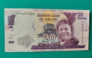 Billete 20 Kwacha Malawi Nuevo