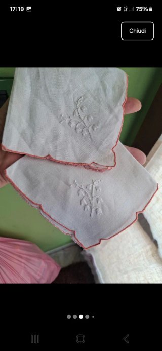 7 fazzoletti vintage lino artigianali