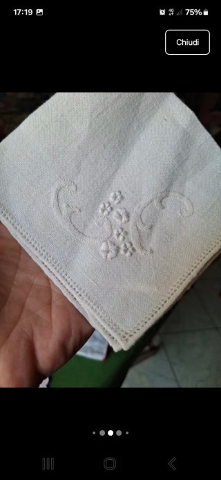 7 fazzoletti vintage lino artigianali