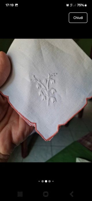 7 fazzoletti vintage lino artigianali