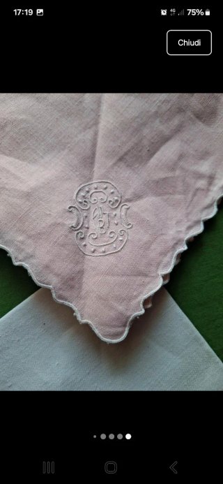 7 fazzoletti vintage lino artigianali