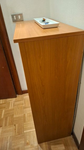 Mueble Zapatero Entrada Marrón y Blanco