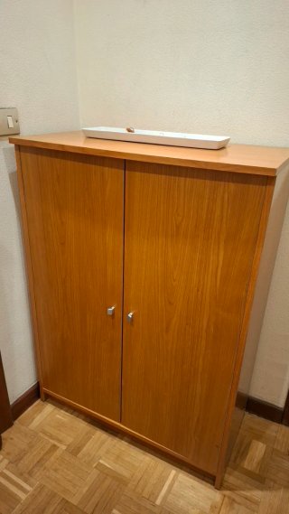 Mueble Zapatero Entrada Marrón y Blanco