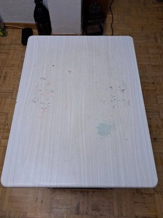 Mesa plegable camping metal y madera