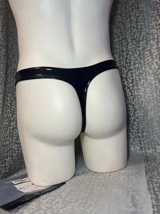 Calzoncillo Tanga Negro Vinilo