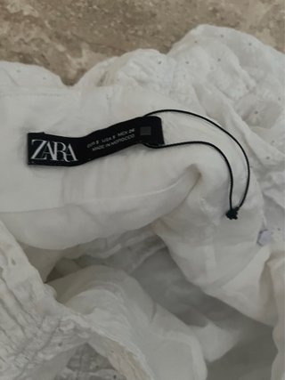 Falda mini Zara volantes blanca Talla S
