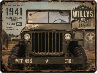 Chapa Decorativa Jeep Willys Militar 19x29