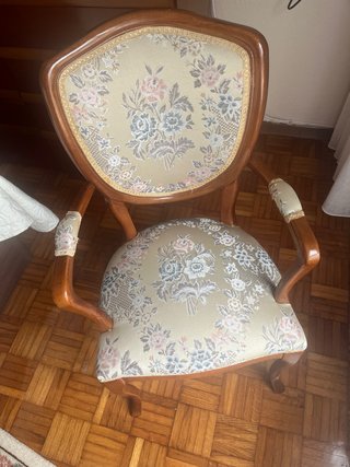 Butaca vintage floral madera