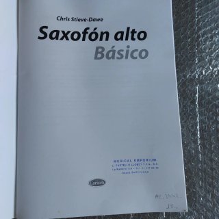 Libro Saxofón Alto Básico Chris Stieve-Dawe