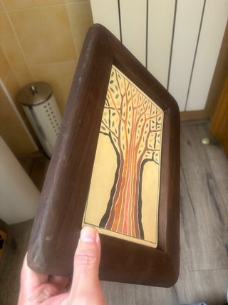 Cuadro Madera y Cerámica Árbol Multicolor