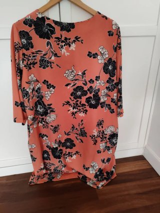 Vestido coral cuello pico T L