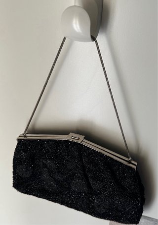 Bolso de fiesta pedrería negro