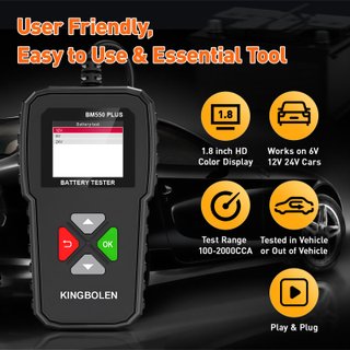 KINGBOLEN BM550 PLUS Probador de Baterías 6/12/24V