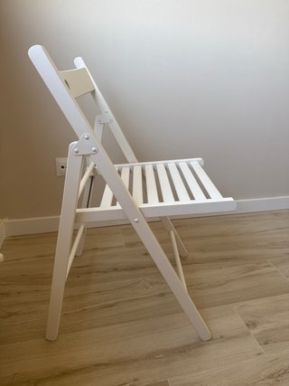 Conjunto 4 sillas plegables de madera Ikea blancas