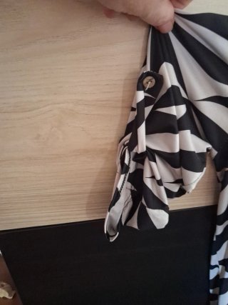 Blusa estampada blanco y negro talla única