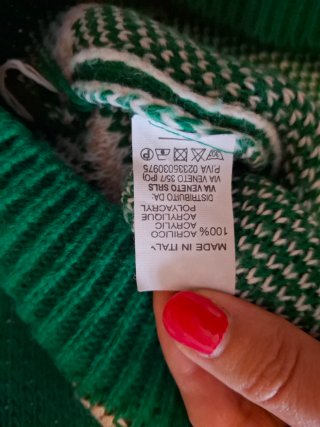 Jersey mujer estampado verde y beige