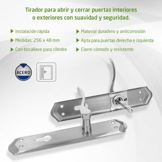 Amig manillas puerta placa aluminio cromado