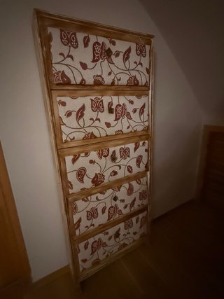 Mueble recibidor madera con espejo