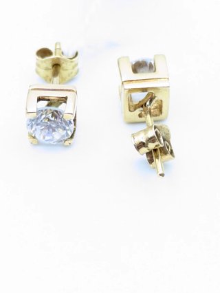 Pendientes Oro 18k con Circonita Blanca