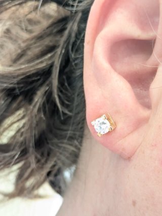 Pendientes Oro 18k con Circonita Blanca
