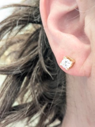 Pendientes Oro 18k con Circonita Blanca