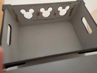 Caja de madera Mickey con tapa gris