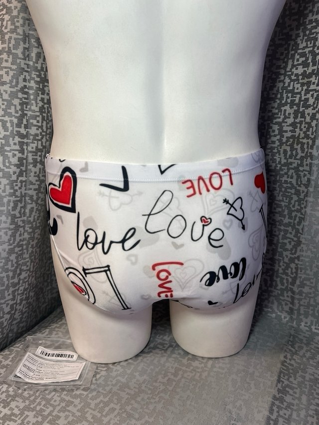 Traje de baño hombre Love blanco,talla L.