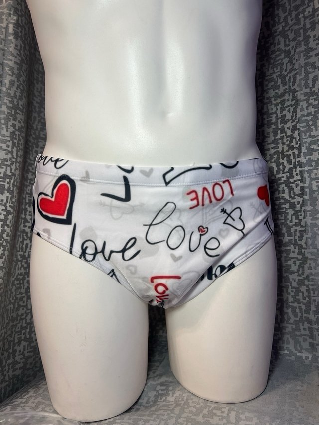 Traje de baño hombre Love blanco,talla L.