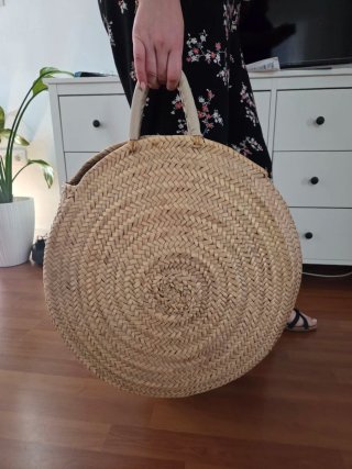 Bolso de mimbre redondo grande