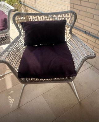 Conjunto 6 Sillas Terraza Mimbre y Metal