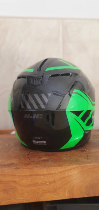 CASCO HJC INTEGRAL — Negro y Verde Flúor | DOBLE V