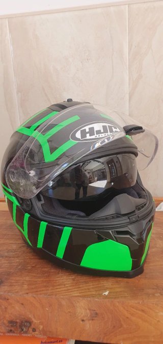 CASCO HJC INTEGRAL — Negro y Verde Flúor | DOBLE V