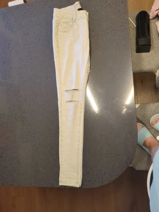 Jeans skinny beige taglia L