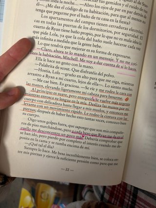 romper el hielo, algunas paginas subrayadas