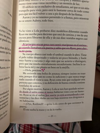 romper el hielo, algunas paginas subrayadas