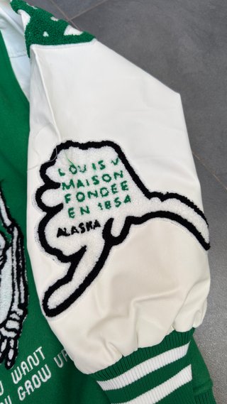 Chaqueta Bomber Louis Vuitton Verde y Blanca