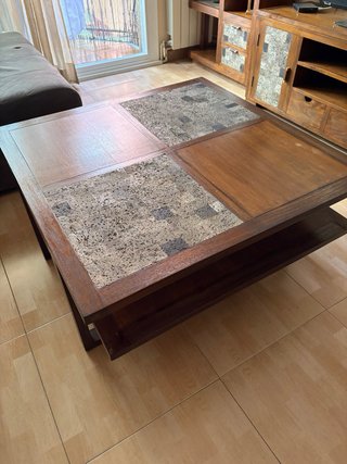 Conjunto comedor madera oscura