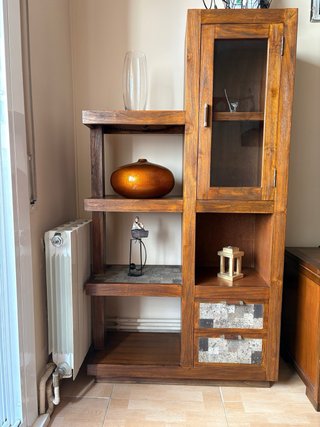 Conjunto comedor madera oscura