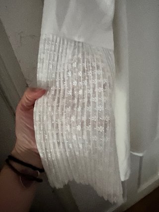 Vestido Zara blanco manga acampanada